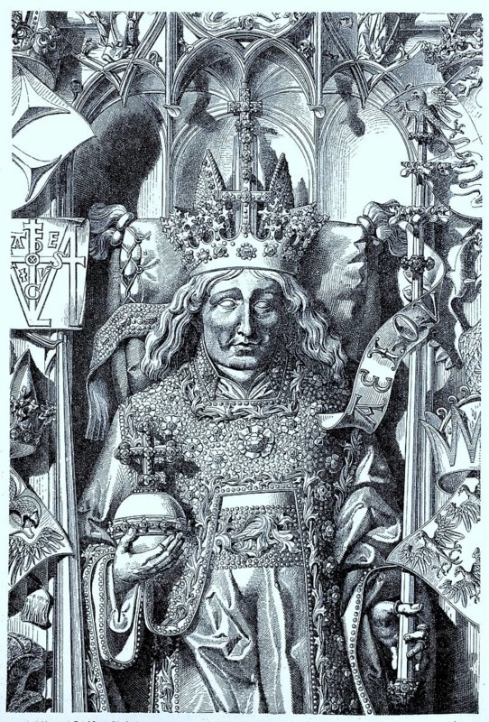 Die Grabfigur von Kaiser Friedrich III. auf seinem Grabmal im Stephansdom zu Wien