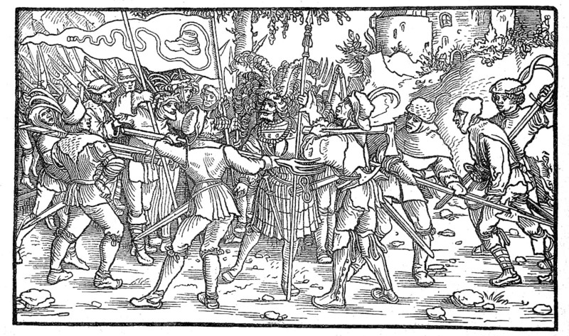 Murder of a knight by rebellious peasants