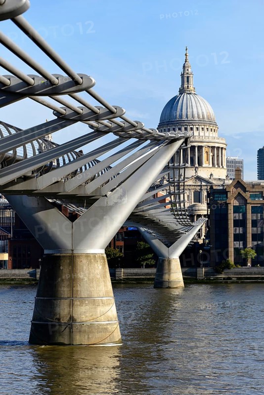Millennium Bridge and St Paul's Cathedral in London