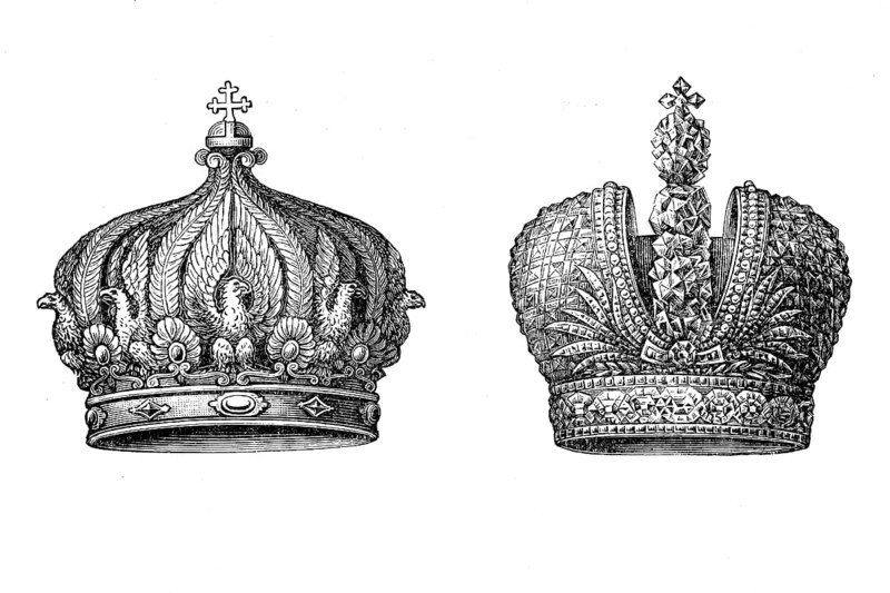 Imperial Crown of Napoleon I and a Russian Imperial Crown