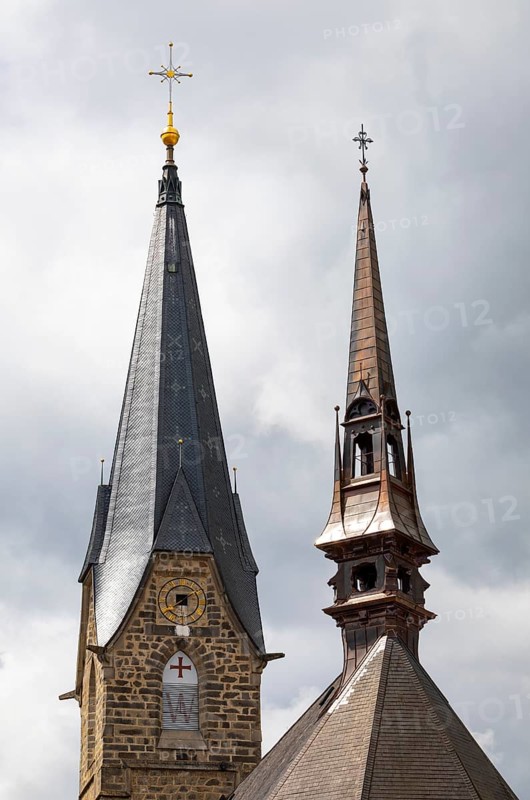 Spires of the town parish church