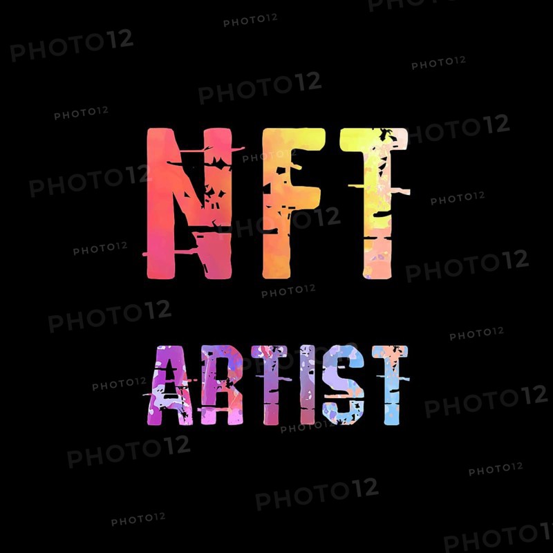 NFT Artist text art design for printing. Trendy typography illustration