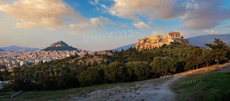 Panorama of famous greek tourist landmark