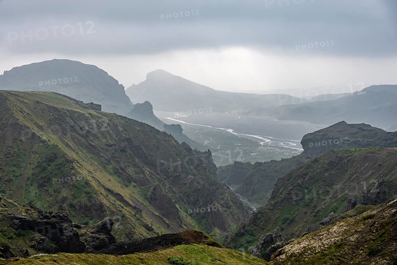 Mountain landscape with river valley