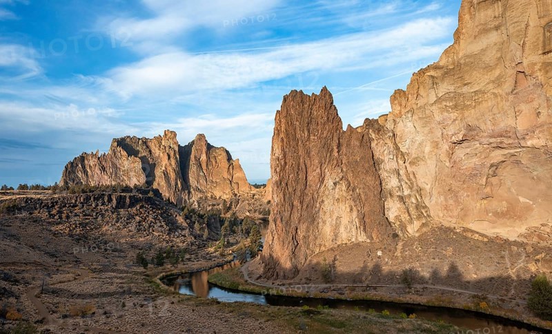 Red rock walls in the morning sun