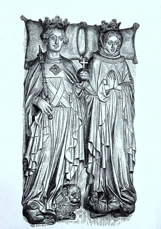 Die Grabfiguren Ruprecht von der Pfalz und seiner Frau in der Heilig-Geist Kirche zu Heidelberg