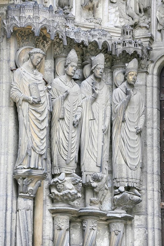 Sculptures on the south portal of Notre Dame Cathedral of Chartres