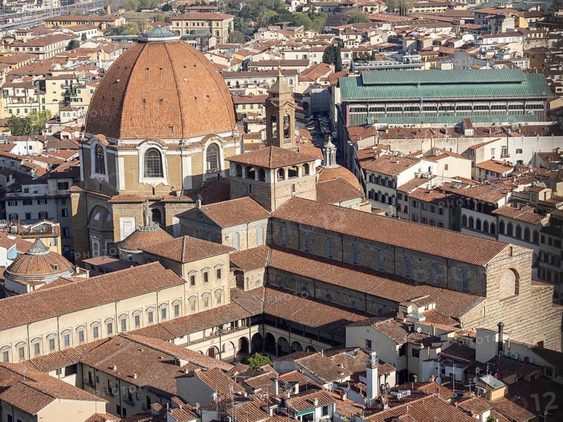 Stadtansicht von Florenz mit Basilika San Lorenzo und Mercato Centrale