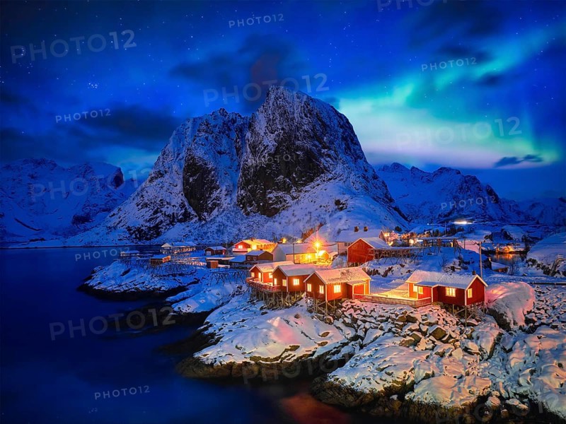 Famous tourist attraction Hamnoy fishing village on Lofoten Islands