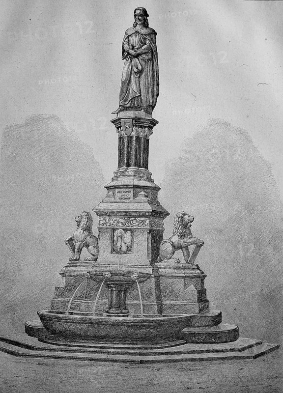 The monument of Walther von der Vogelweide in 1870