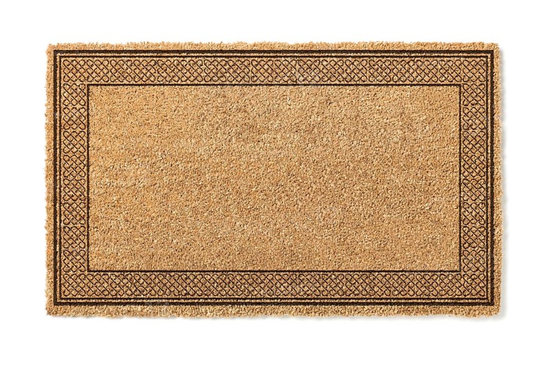 Blank welcome mat isolated on white background