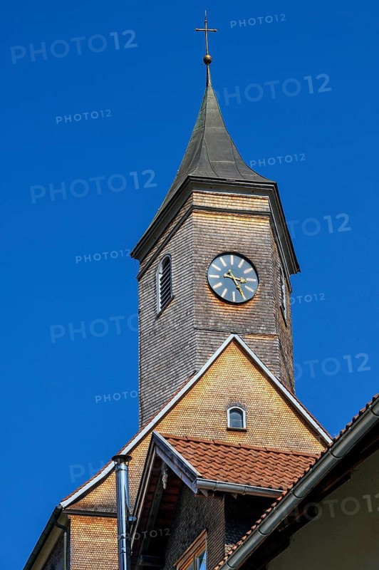 Wooden shingles on the church of St. Martin in Eisenbach