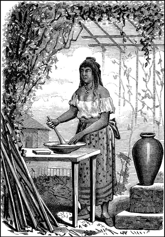 Peasant woman in Mexico preparing food