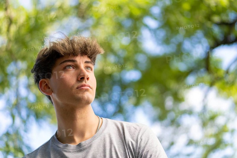 Confident young blonde man portrait