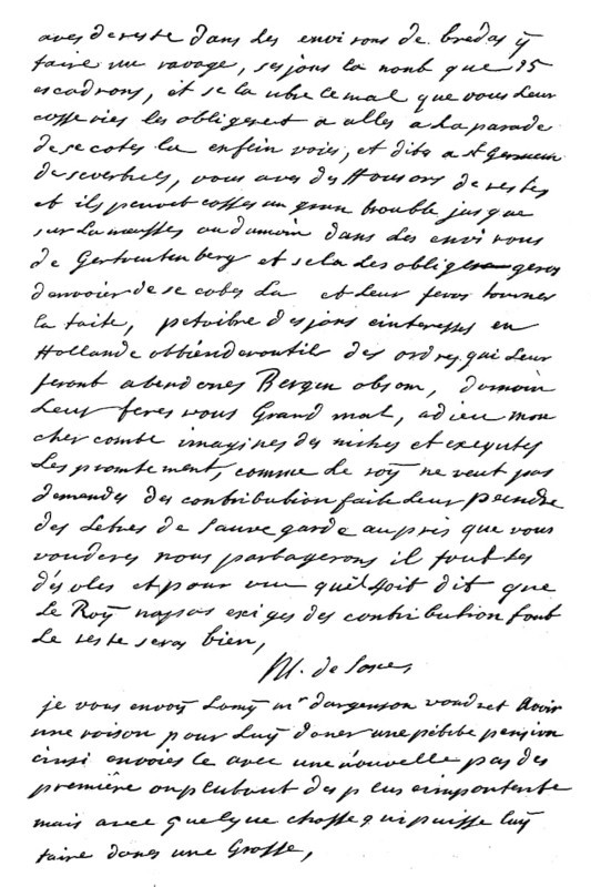 Letter from the Marshal Count Maurice of Saxony