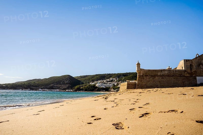 Saint James Fortress on the beach of Sesimbra