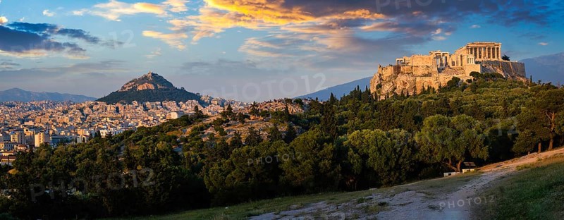 Panorama of famous greek tourist landmark