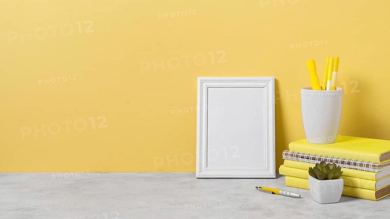 Assortment with books frame
