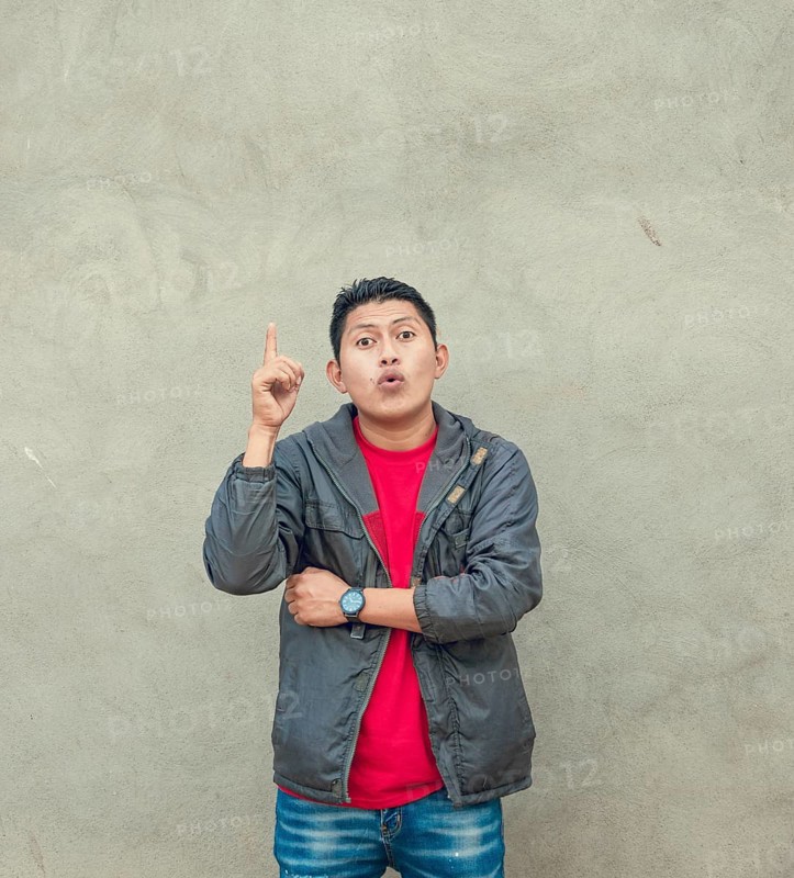 Shocked young man with new idea