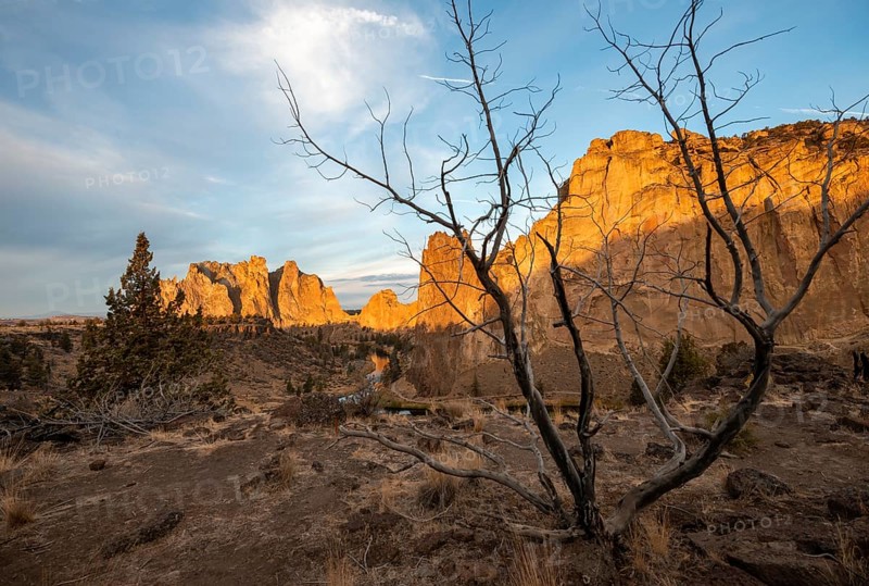 Red rock walls at sunrise