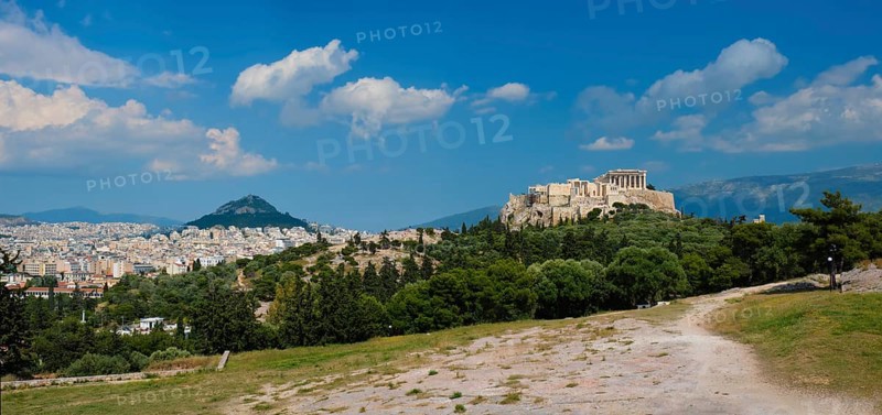 Panorama of famous greek tourist landmark