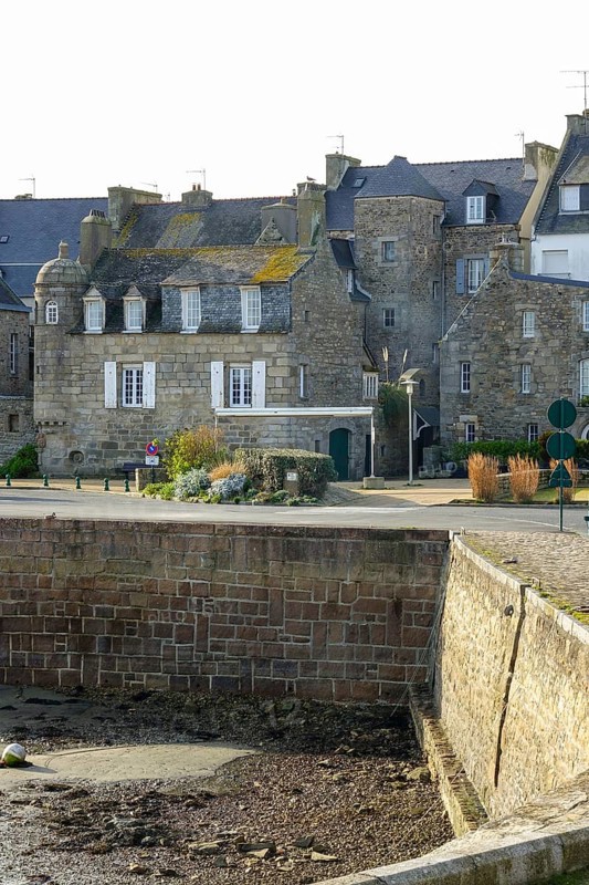 Old houses at the port of Roscoff
