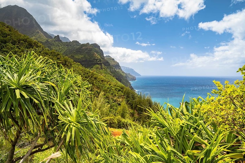 Blick vom Kalalau Trail auf die Na Pali Coast