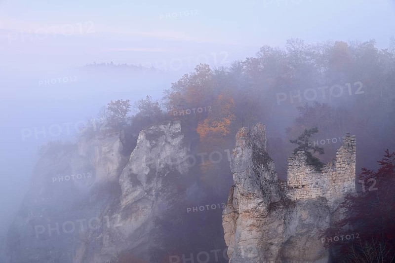 Ruine gebrochen Gutenstein im Nebel