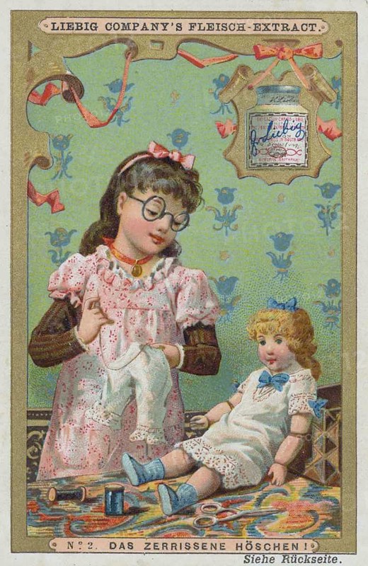 Picture series Girl playing with a doll: the torn panties