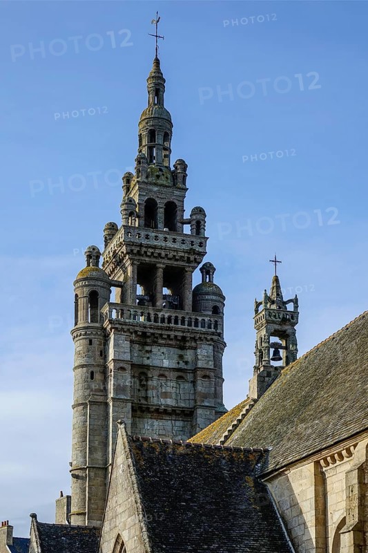 Tower of the church of Notre-Dame-de-Croaz-Batz in the Flamboyant Gothic style