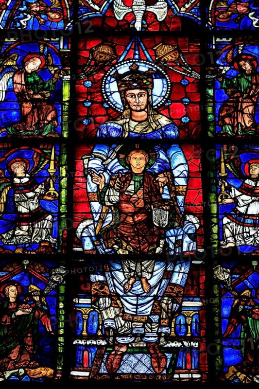 Leaded glass window in Notre Dame Cathedral of Chartres