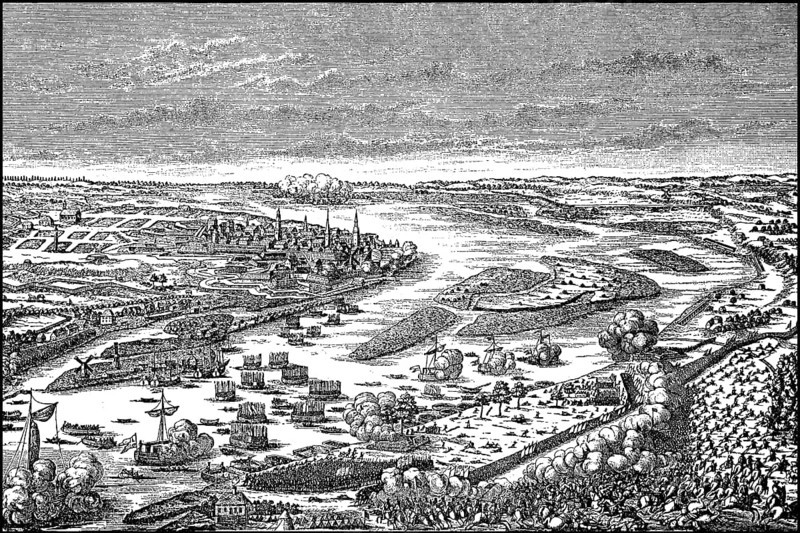 The Crossing of the Duna by Charles XII in the Nordic War of 1700