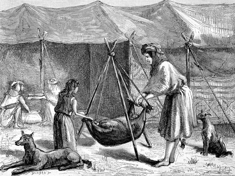 Production of cheese in Persian nomadic tribes around 1850