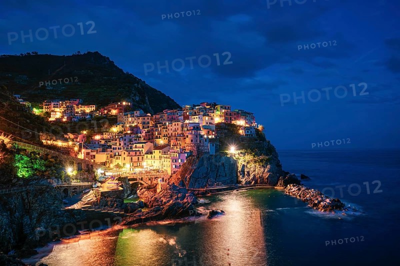 Manarola village popular european italian tourist destination in Cinque Terre National Park UNESCO World Heritage Site