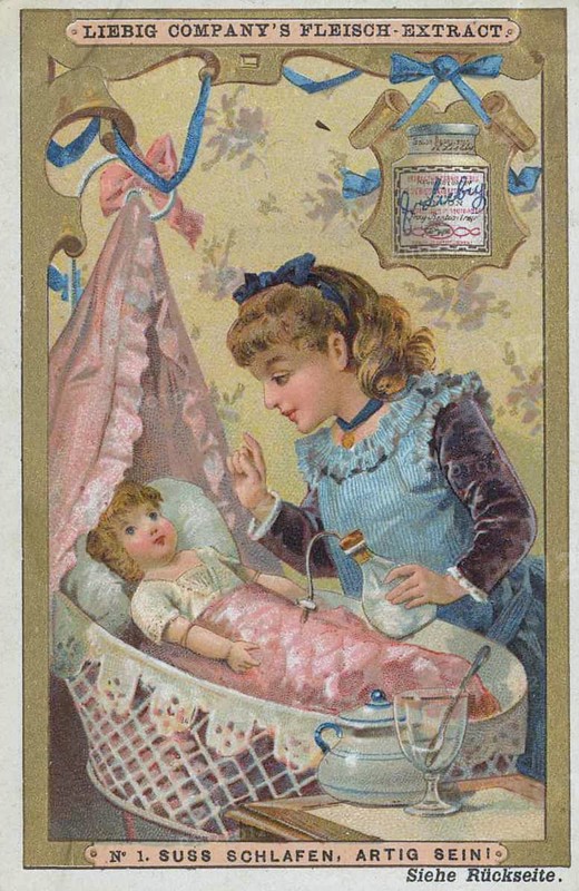 Picture series Girl playing with a doll: Sweet sleeping