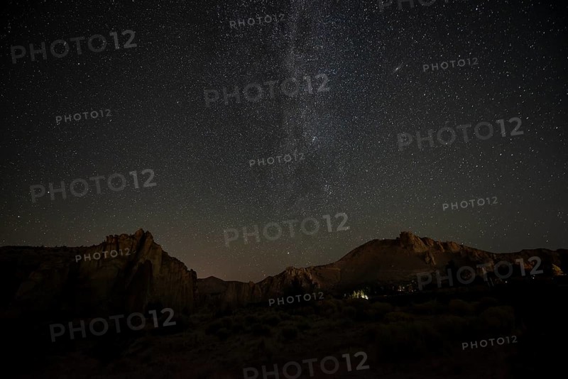Canyon in front of night sky