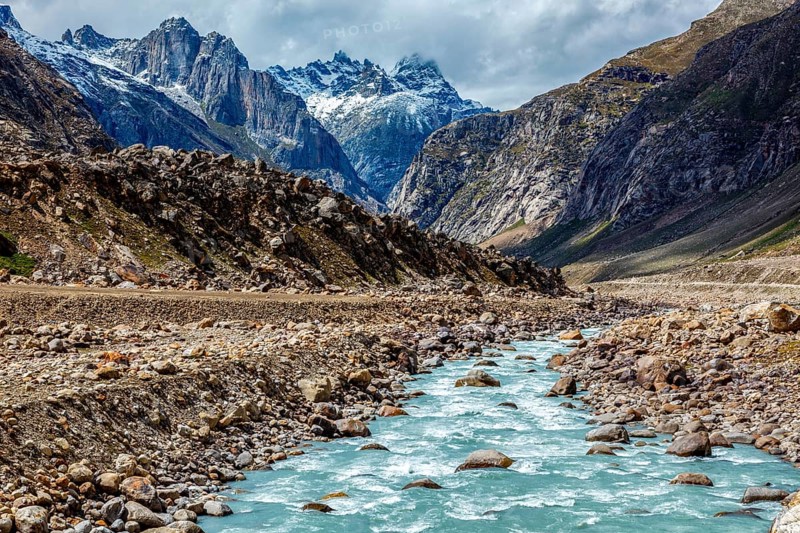 Chandra River in Himalayas