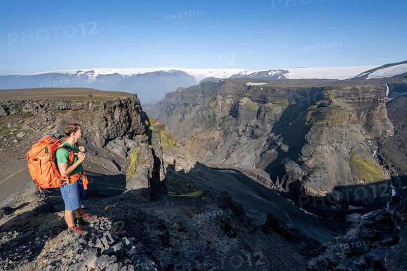 Hiker looking into the distance