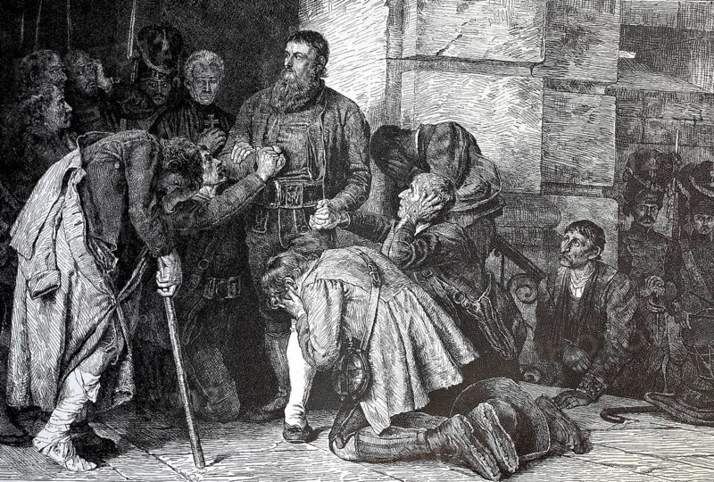 Andreas Hofer was a Tyrolean innkeeper and drover who became the leader of the Tyrolean uprising in 1809. He takes leave of his family