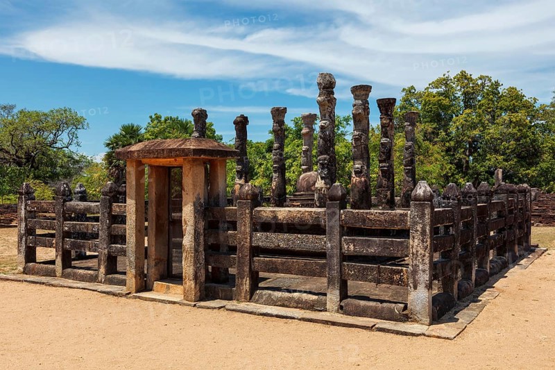 Ruins in Quadrangle group in ancient city Pollonaruwa