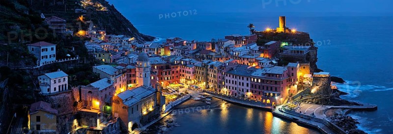 View of Vernazza village popular tourist destination in Cinque Terre National Park a UNESCO World Heritage Site