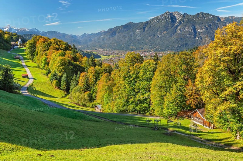 View from Wamberg towards Zugspitze
