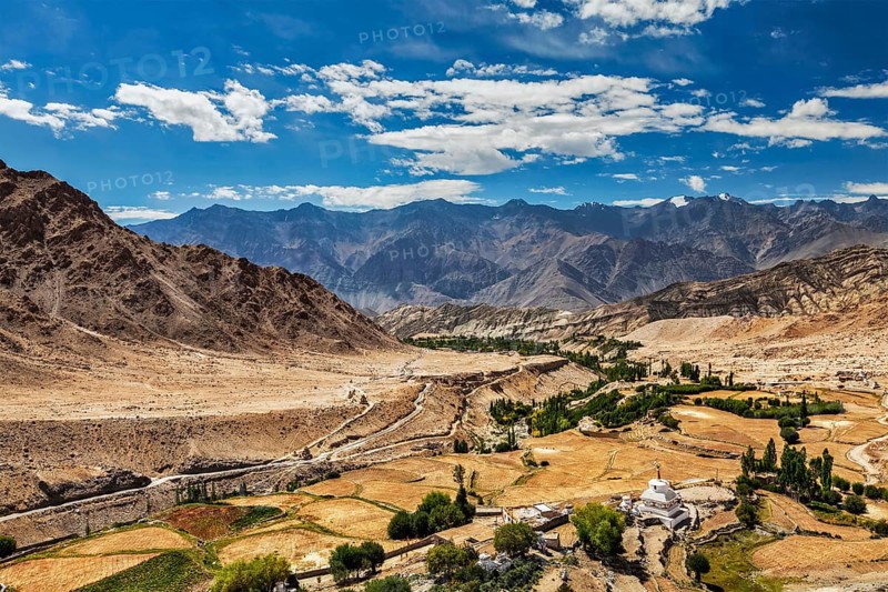 View of Indus valley in Himalayas near Likir. Ladakh