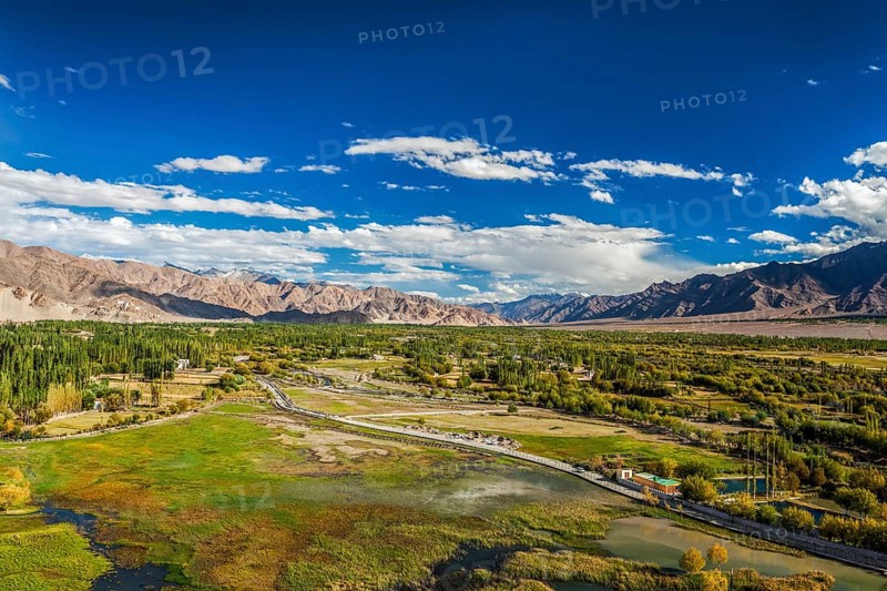 Of Indus valley from Shey palace. Ladakh