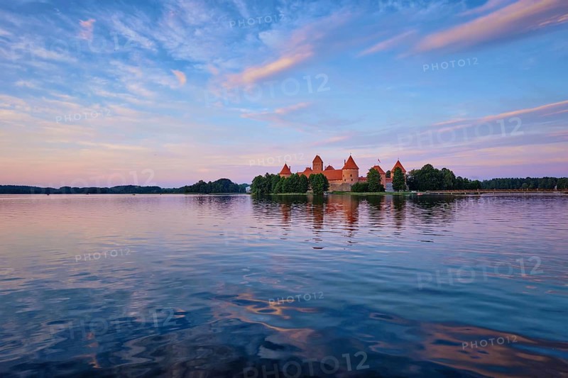 Trakai Island Castle in lake Galve