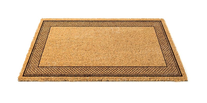 Blank welcome mat isolated on white background