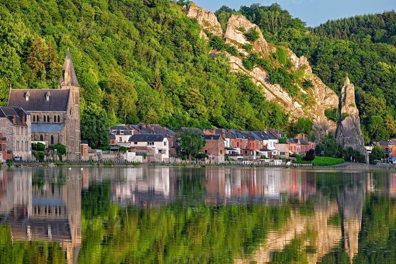 View of picturesque Dinant city over the Meuse river Dinant is a Walloon city and municipality located on the River Meuse