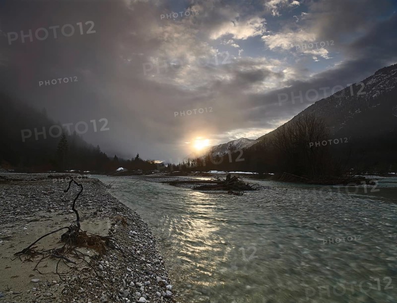 Isar at sunrise with fog
