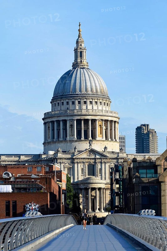 Millennium Bridge and St Paul's Cathedral in London
