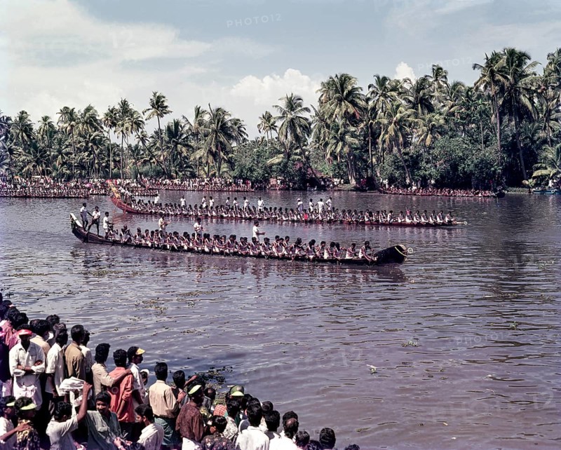 The racing snake boats in Alappuzha or Alleppey